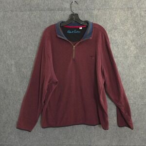 Robert Graham Sweatshirt Adult Mens XL Red 1/4 Zip Long Sleeve Pullover Sweater